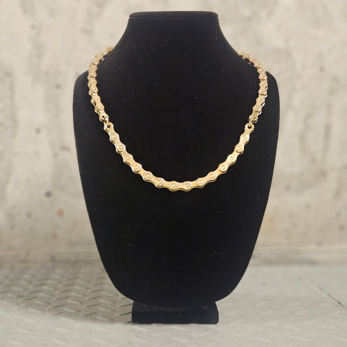 gold bike chain necklace