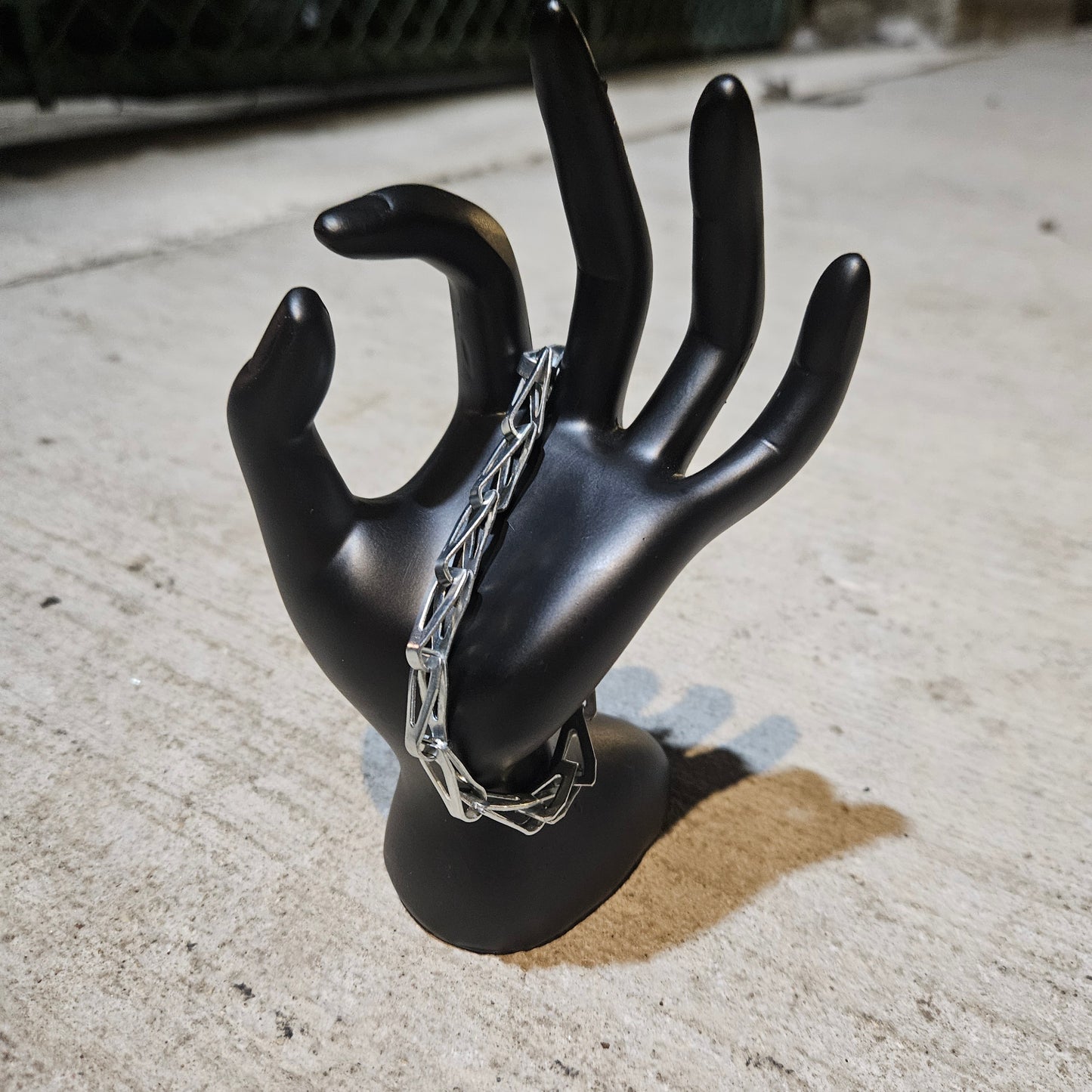 silver tear chain bracelet