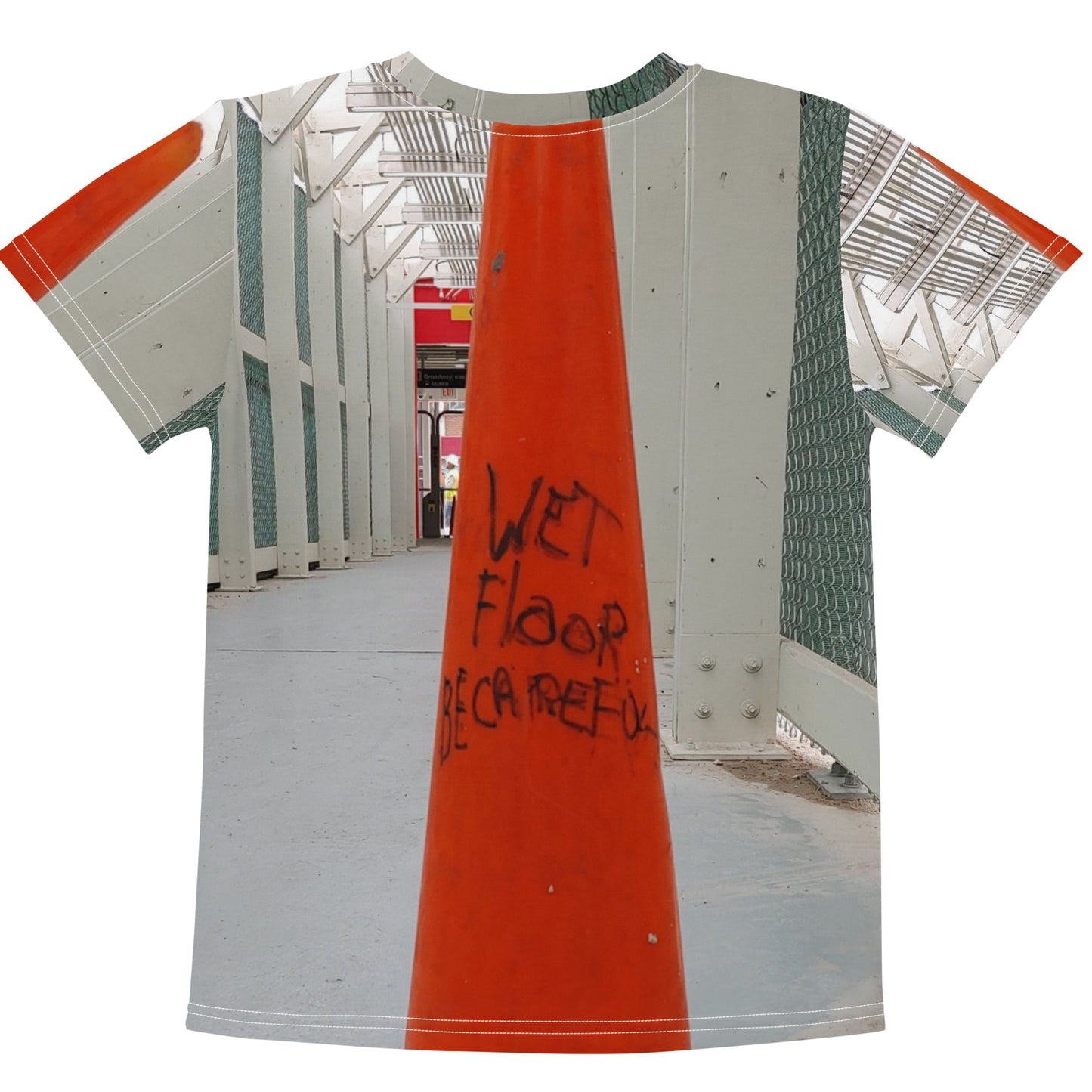 wet floor kids t-shirt.