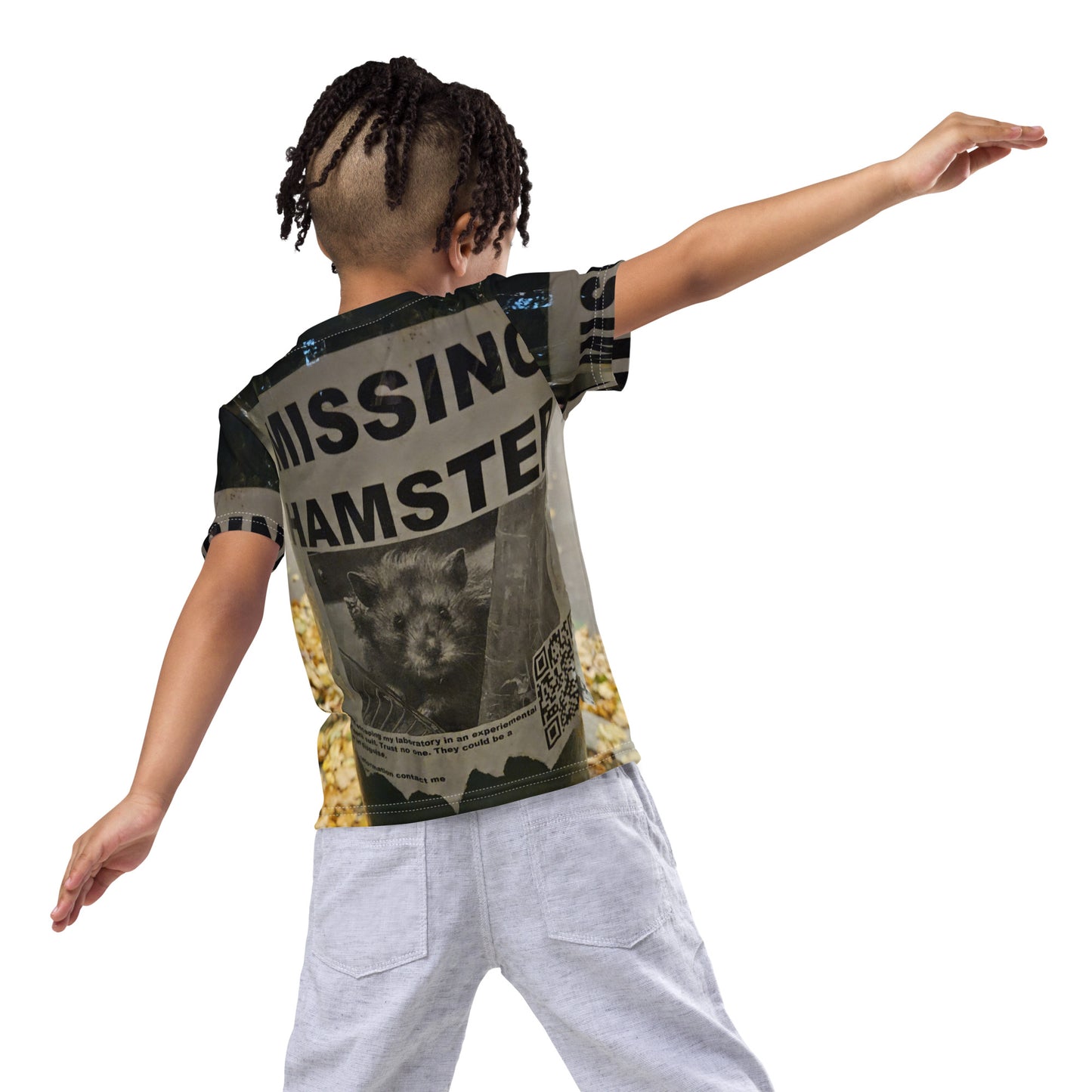 missing hamster kids t-shirt.