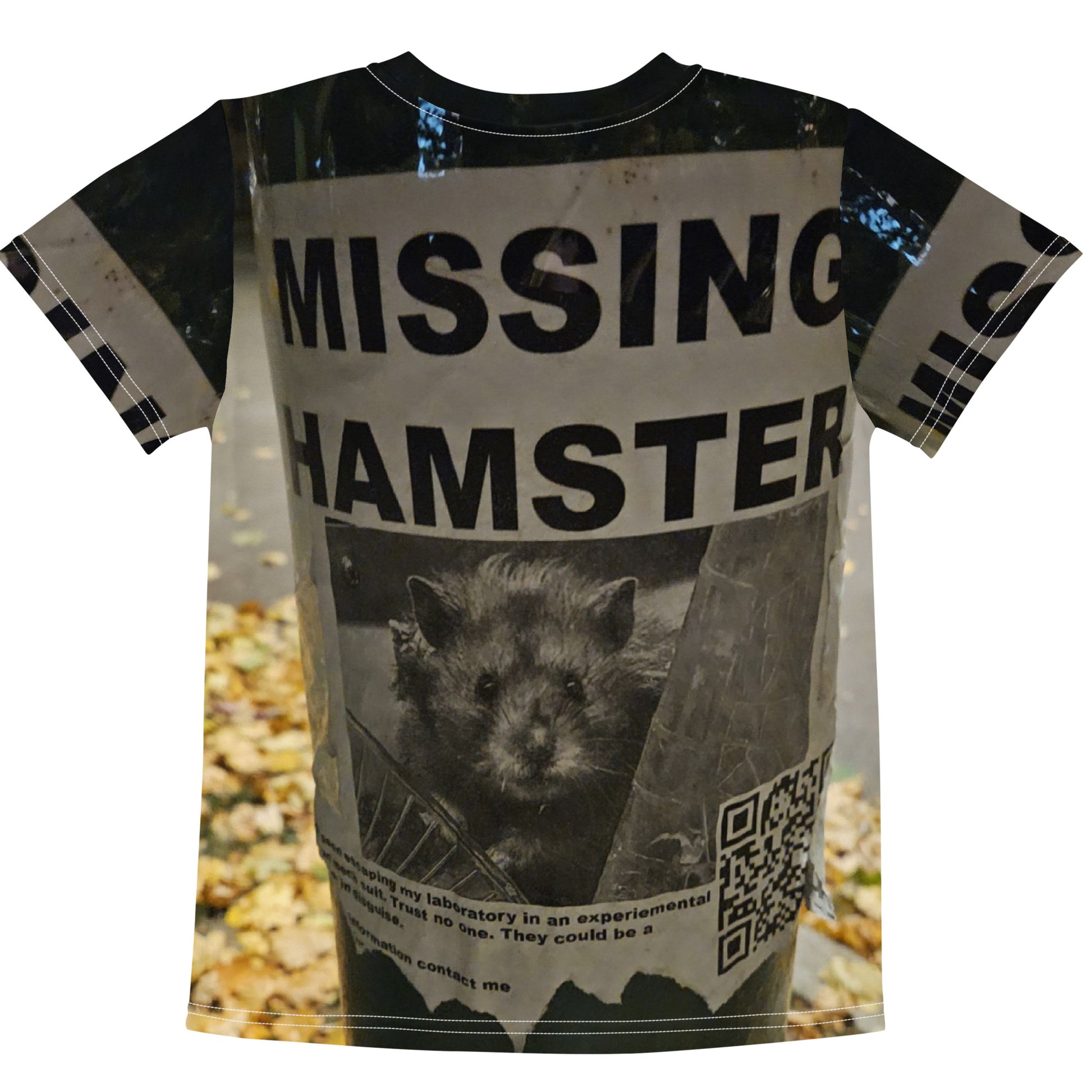 missing hamster kids t-shirt.