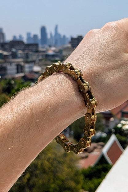 gold bike chain bracelet