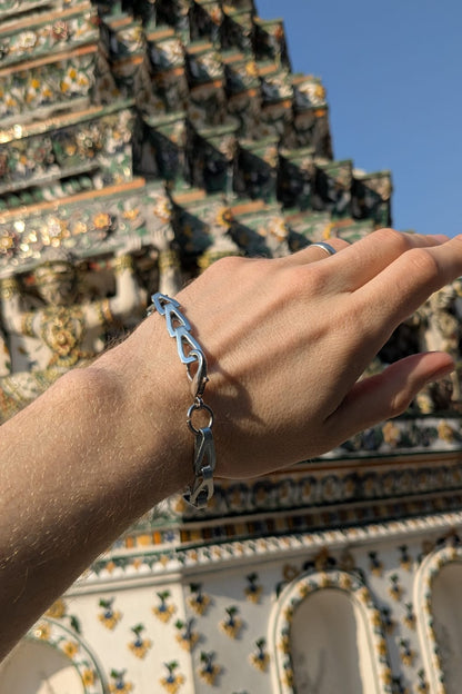 silver tear chain bracelet
