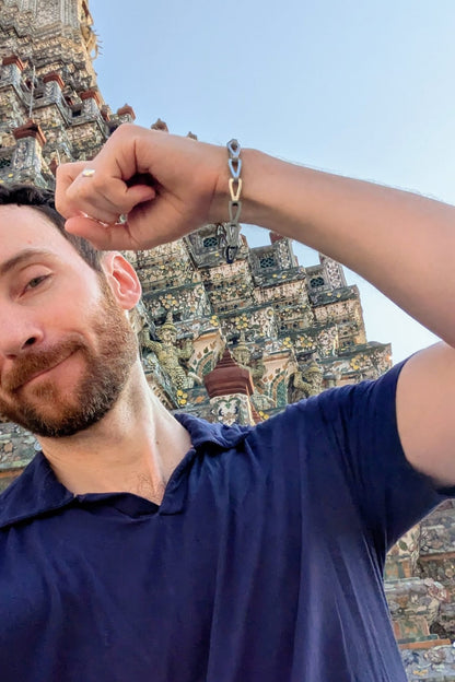 silver tear chain bracelet