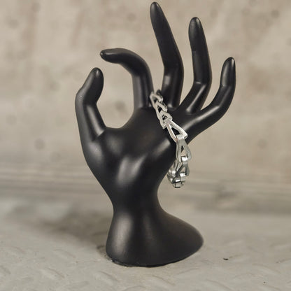 silver tear chain bracelet